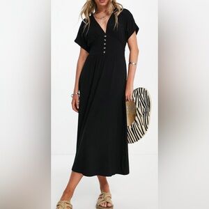 ASOS DESIGN waisted midi tea dress with buttons